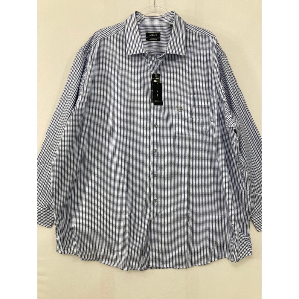 New Alfani Mens Button Up Shirt size 19 34/35 Performance Stretch Easy Care
